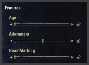 Character creation - The features sliders
